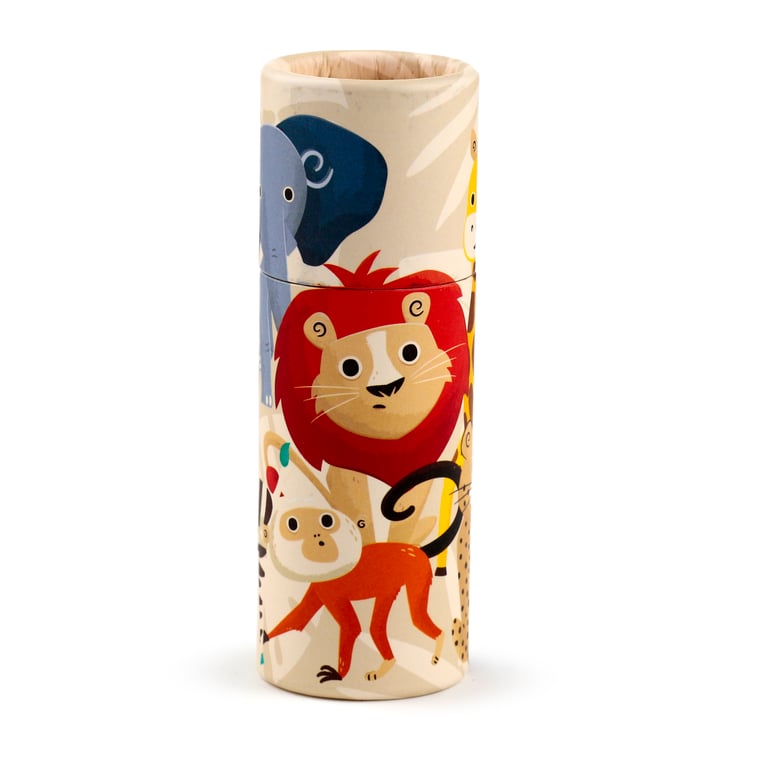 Zooniverse 2022 Wooden Colouring Pencil Tube - 12 Assorted Coloured Pencils in Poplar Wood Card Tube