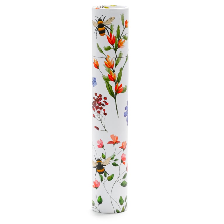 Large Colouring Pencil Tube - 12 Assorted Colours, Wooden Poplar & Card Stock Pencils Set