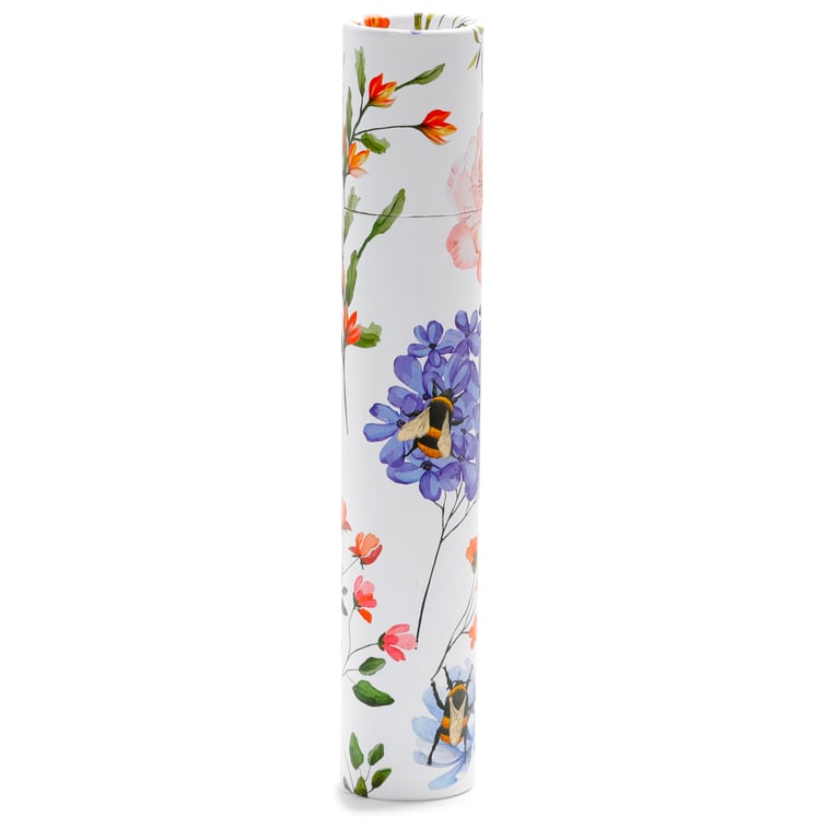Large Colouring Pencil Tube - 12 Assorted Colours, Wooden Poplar & Card Stock Pencils Set