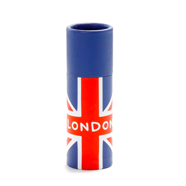Wooden Colouring Pencil Set - 12 Piece Union Jack Design, Handcrafted Wood and Card Construction, Assorted Colours for Kids and Adults
