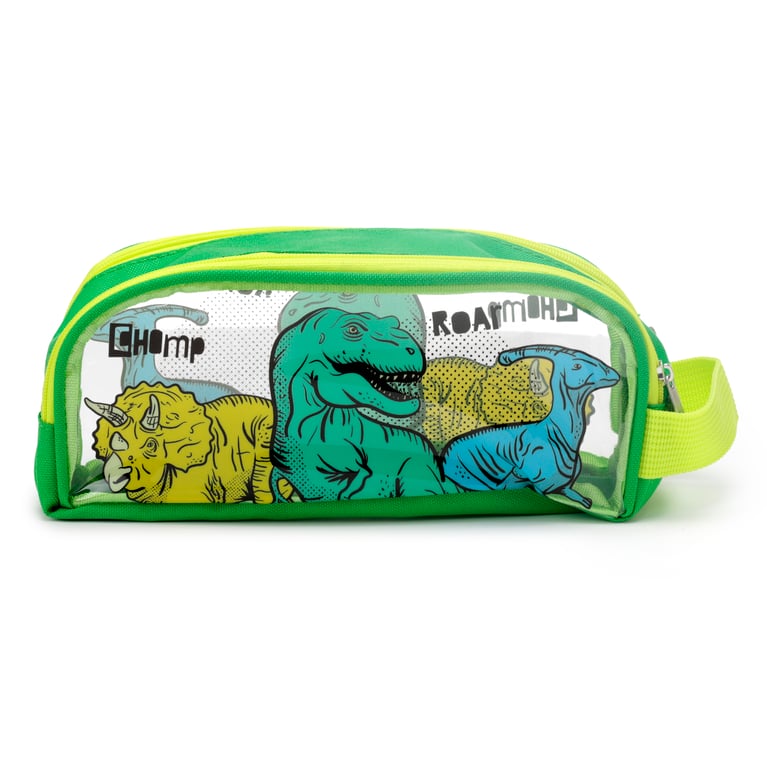 Clear Window Dinosauria PVC Metal Pencil Case