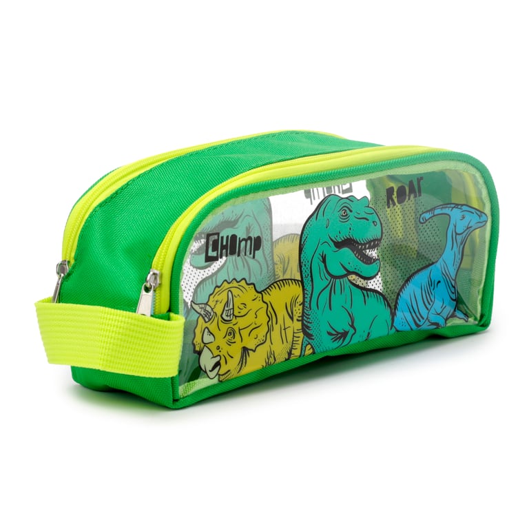 Clear Window Dinosauria PVC Metal Pencil Case