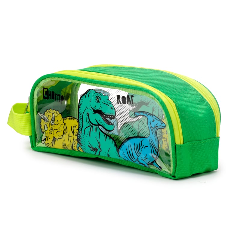 Clear Window Dinosauria PVC Metal Pencil Case