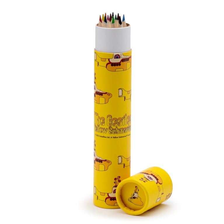 Beatles Yellow Submarine 12-Piece Large Coloured Pencil Set, Assorted Poplar Wood