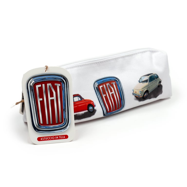 Fiat 500 Licensed Canvas Pencil Case - Travel and Fashionable Accessory