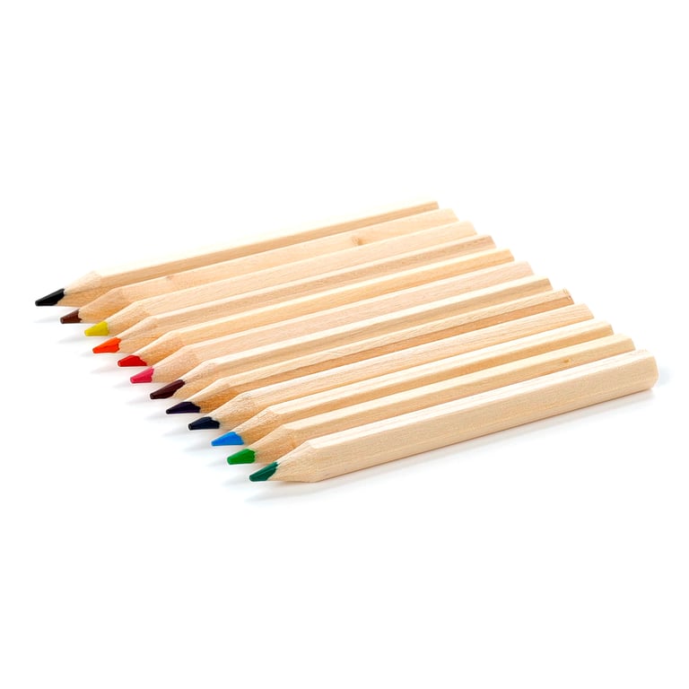 Adoramals Penguin 12-Piece Wooden Colouring Pencil Set - Poplar Wood & Card Material