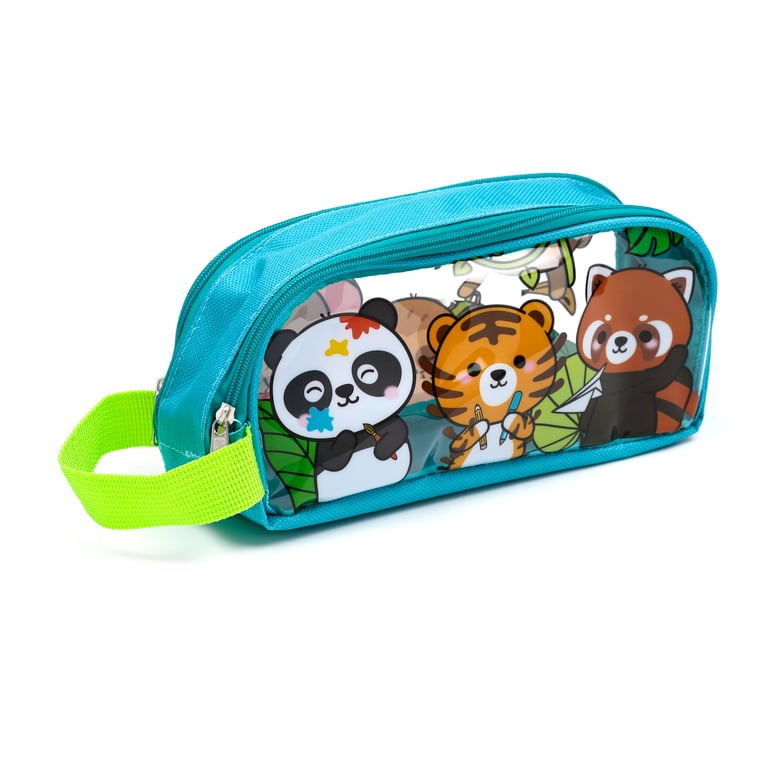 Clear Window Pencil Case - Adoramals Wild PVC and Metal Design
