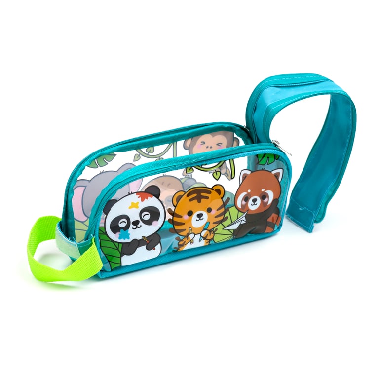 Clear Window Pencil Case - Adoramals Wild PVC and Metal Design