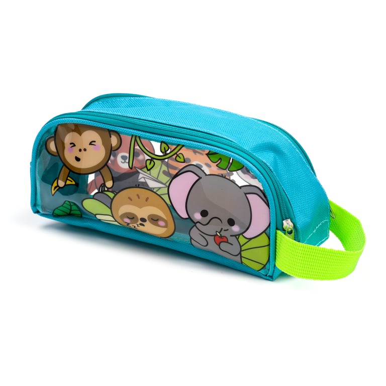 Clear Window Pencil Case - Adoramals Wild PVC and Metal Design