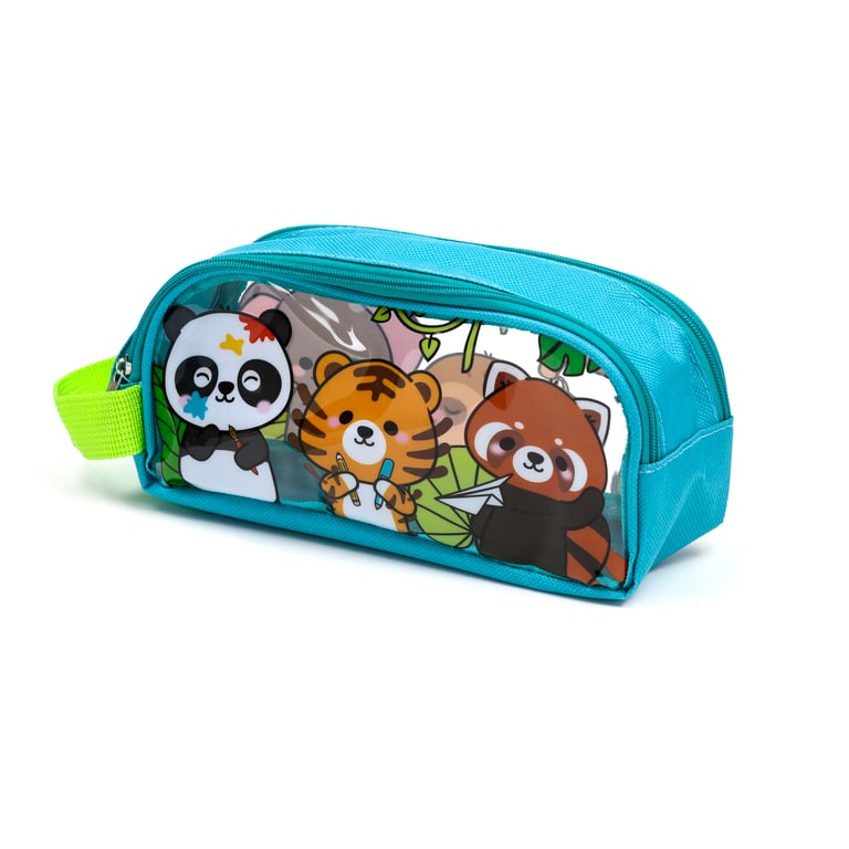 Clear Window Pencil Case - Adoramals Wild PVC and Metal Design