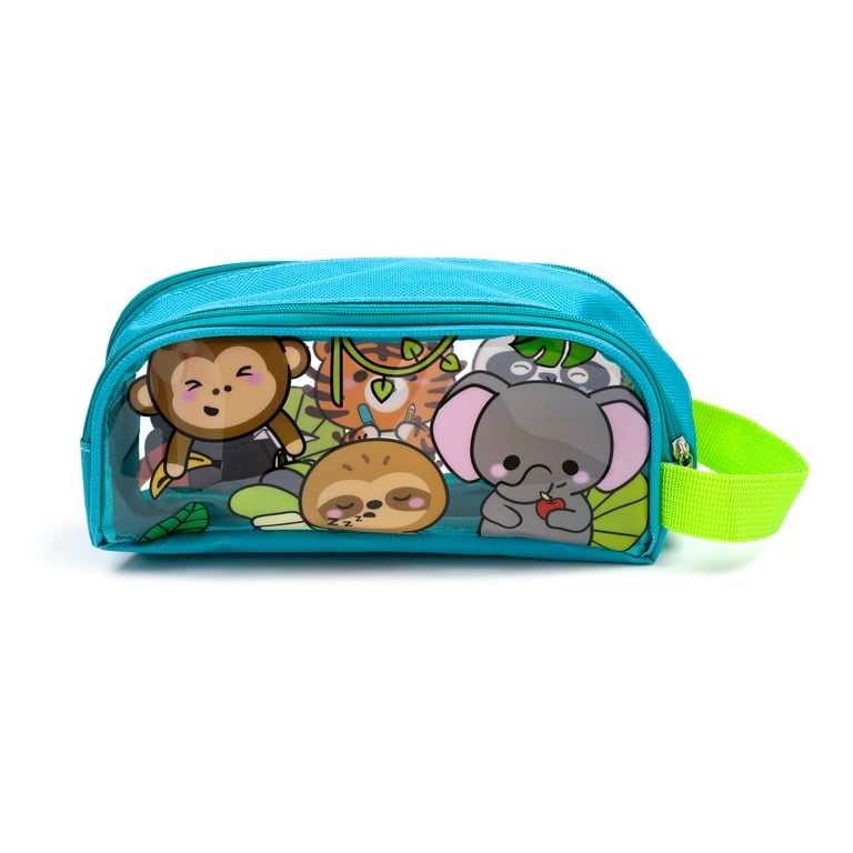 Clear Window Pencil Case - Adoramals Wild PVC and Metal Design
