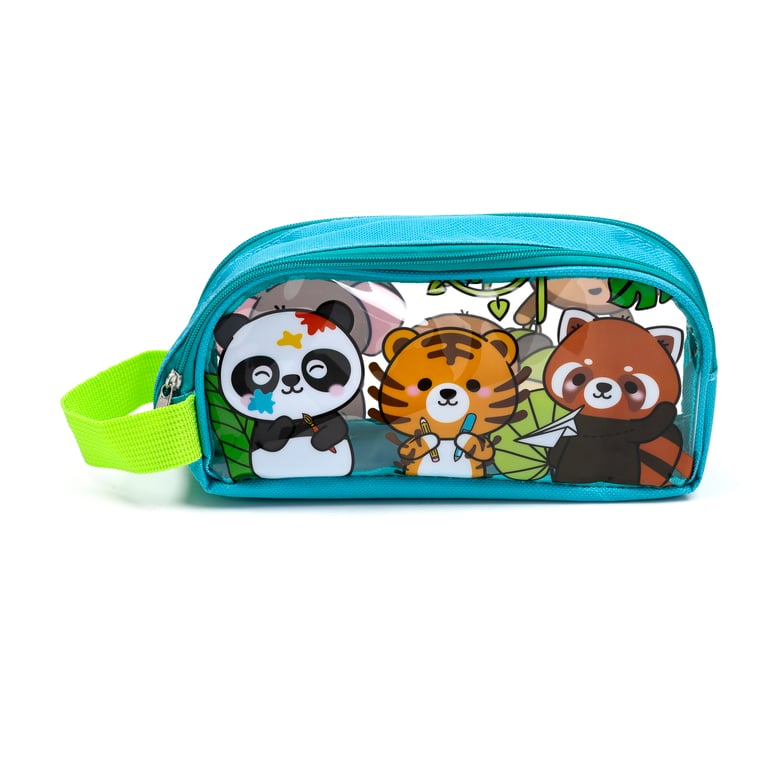 Clear Window Pencil Case - Adoramals Wild PVC and Metal Design