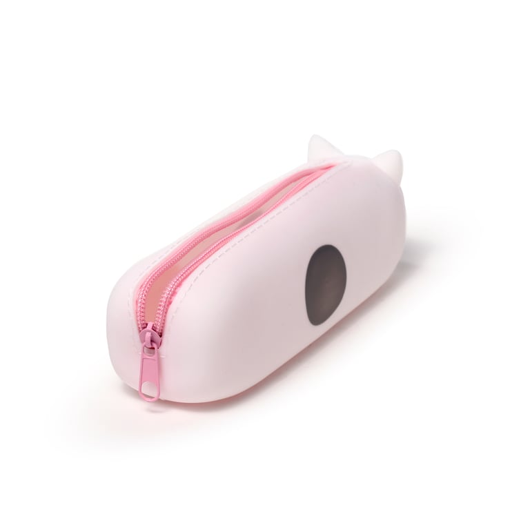 Adoramals Cat Silicone Pencil Case with Metal Zip - Organized School Supplies and Travel Companion