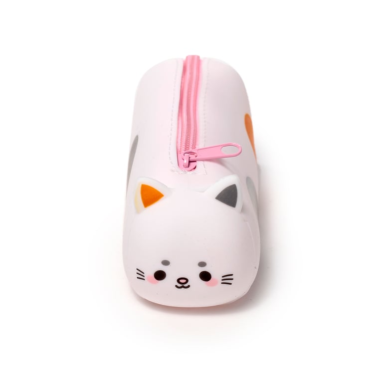 Adoramals Cat Silicone Pencil Case with Metal Zip - Organized School Supplies and Travel Companion