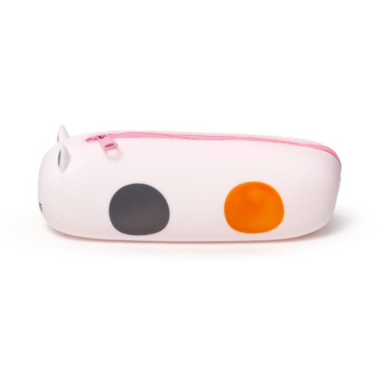 Adoramals Cat Silicone Pencil Case with Metal Zip - Organized School Supplies and Travel Companion