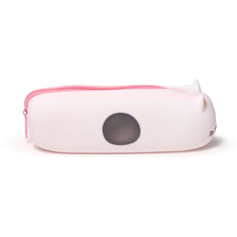 Adoramals Cat Silicone Pencil Case with Metal Zip - Organized School Supplies and Travel Companion