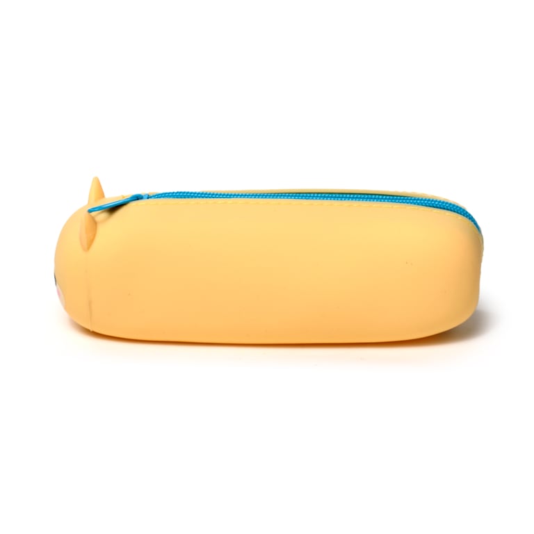Silicone Shiba Inu Dog Pencil Case with Metal Zip Storage