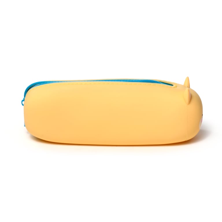 Silicone Shiba Inu Dog Pencil Case with Metal Zip Storage