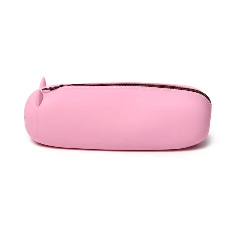 Adoramals Pig Silicone Pencil Case - Durable Metal Zip Storage