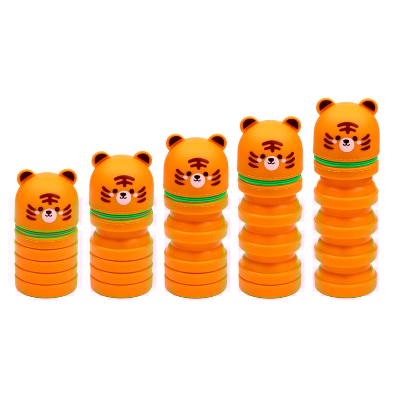 Silicone Adoramals Tiger Pencil Case - Durable Metal Zip Protection
