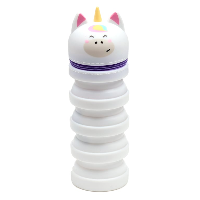 Silicone Pop Up Pencil Case - Adoracorn Unicorn Metal Zip Organizer