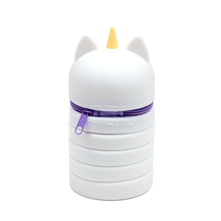 Silicone Pop Up Pencil Case - Adoracorn Unicorn Metal Zip Organizer