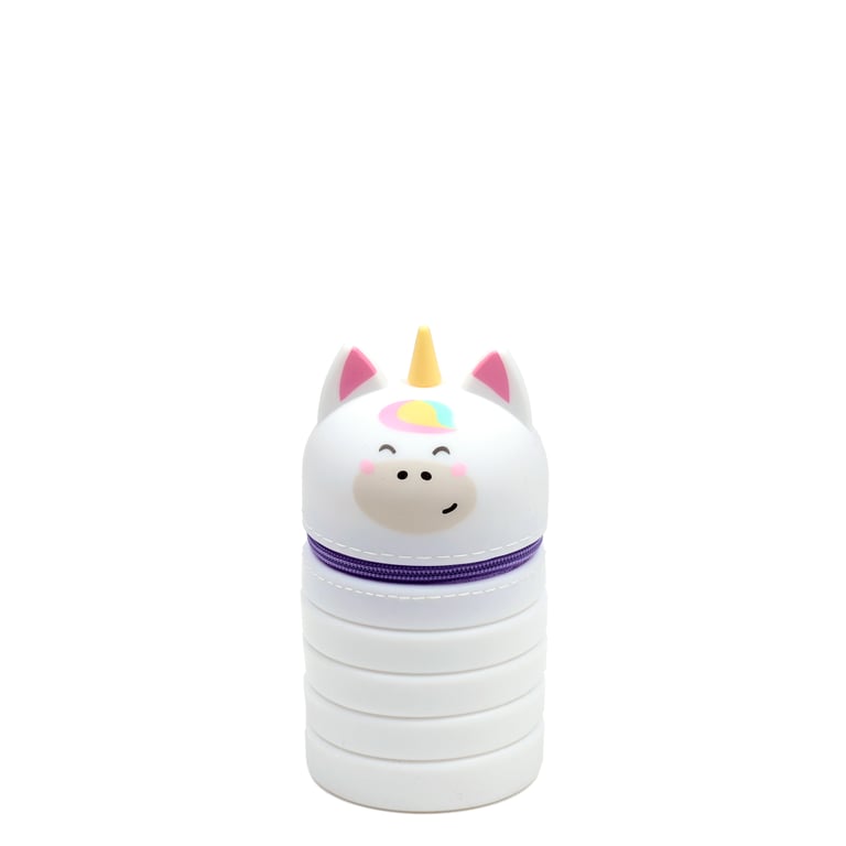 Silicone Pop Up Pencil Case - Adoracorn Unicorn Metal Zip Organizer