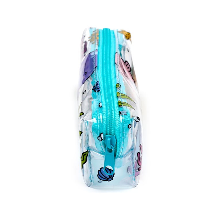 Adoramals Clear PVC and Metal Ocean Themed Pencil Case