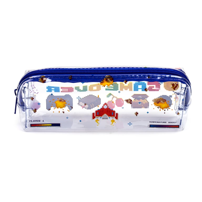 Clear Window PVC and Metal Pencil Case - Game Over School Supplies Organizer
