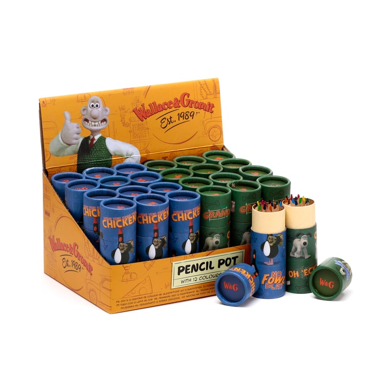 Wallace & Gromit Assorted Colour Wood Pencils 12 Piece Set