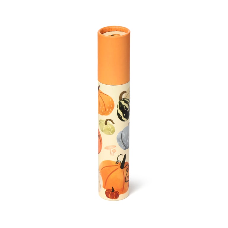 Large Colouring Pencil Tube - 12 Assorted Colours, Autumn Harvest Wooden Pencils Set for Halloween Crafts and Decorations