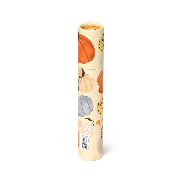Large Colouring Pencil Tube - 12 Assorted Colours, Autumn Harvest Wooden Pencils Set for Halloween Crafts and Decorations