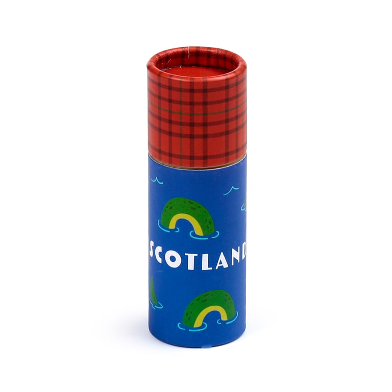 Scotland Souvenir Colouring Pencil Tube - 12 Assorted Coloured Wooden Pencils in Poplar Wood Card Tube Set