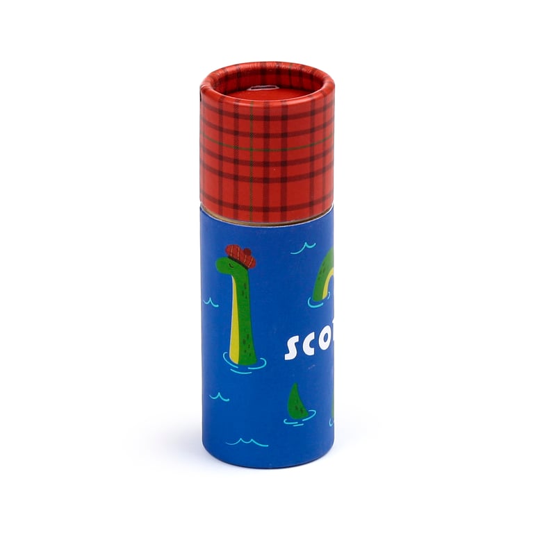 Scotland Souvenir Colouring Pencil Tube - 12 Assorted Coloured Wooden Pencils in Poplar Wood Card Tube Set