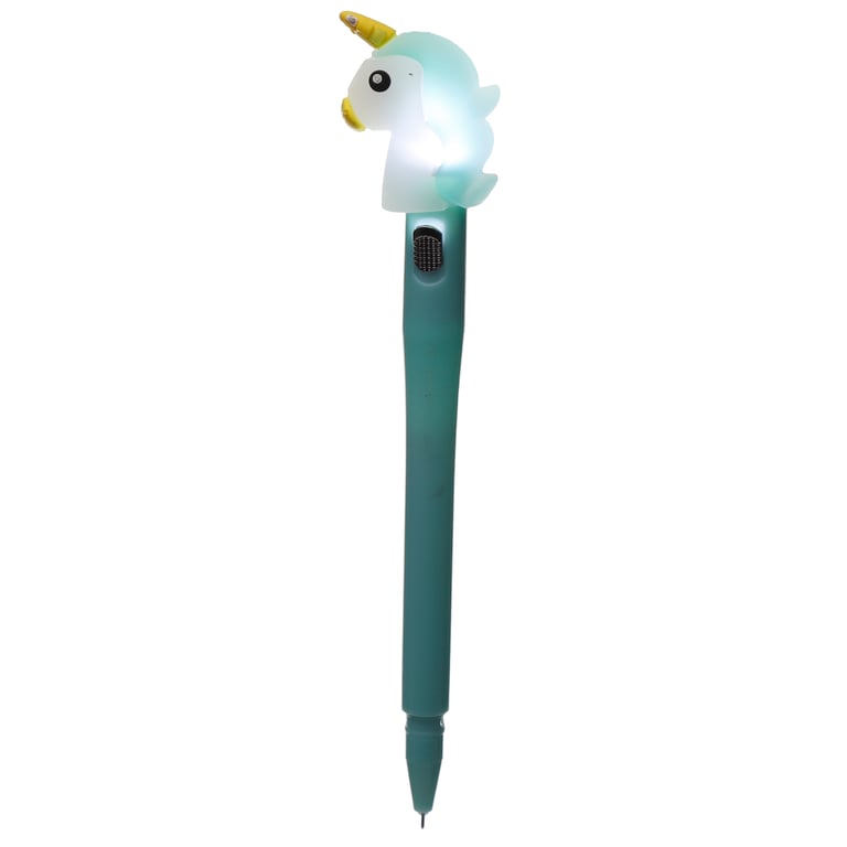 Light Up LED Unicorn Novelty Pen - BPA Free, CE Marked, Fine Tip Plastic Pen