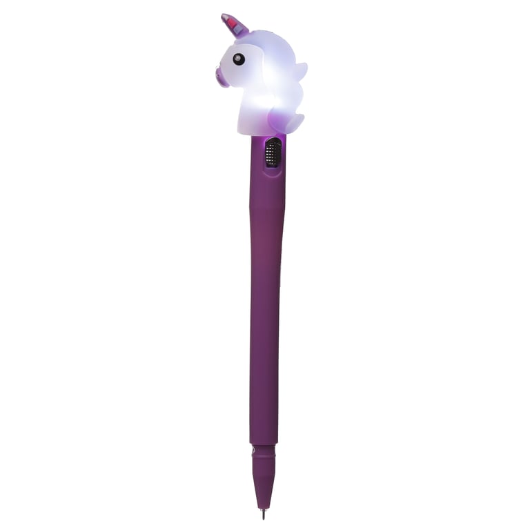 Light Up LED Unicorn Novelty Pen - BPA Free, CE Marked, Fine Tip Plastic Pen