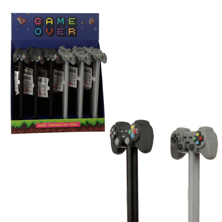 Game Over Topper Pen - CE/UKCA Marked Black Fine Tip Plastic Pen