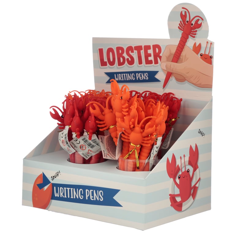 Lobster Novelty Fine Tip Pen - CE Marked & EN71 Compliant Plastic Black Ink Pen