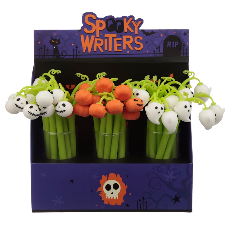 Fun Pumpkin & Ghost Fine Tip Pen - CE Marked, Black Ink, PVC Free