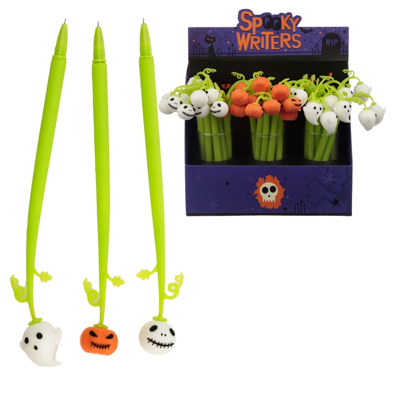 Fun Pumpkin & Ghost Fine Tip Pen - CE Marked, Black Ink, PVC Free