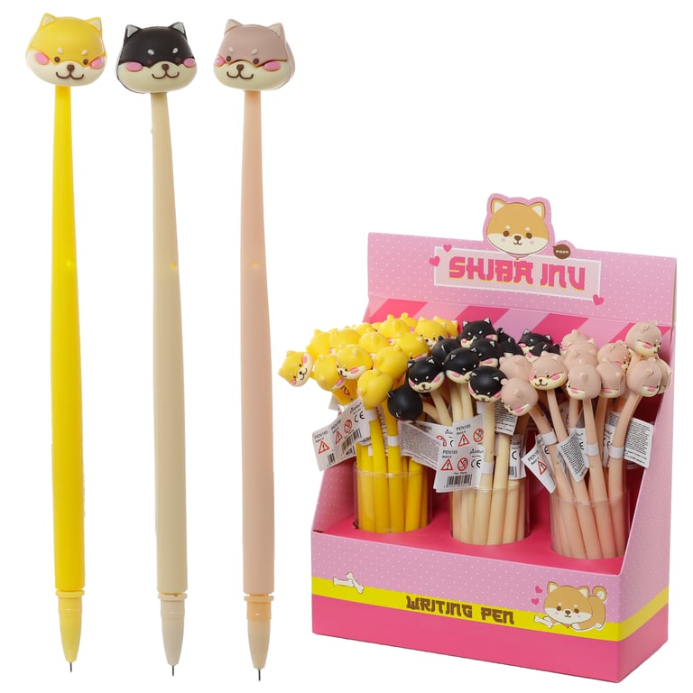Adoramals Shiba Inu Fine Tip Dog Pen - CE Marked & EN71 Compliant Plastic Pet Writer