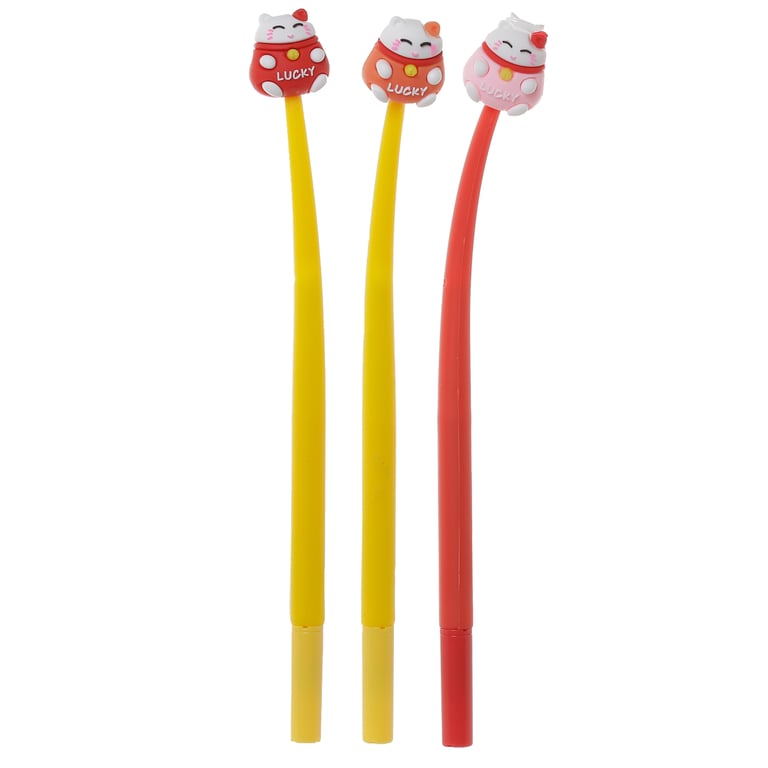Maneki Neko Lucky Cat Fine Tip Pen - CE Marked, Durable Plastic & PVC Construction