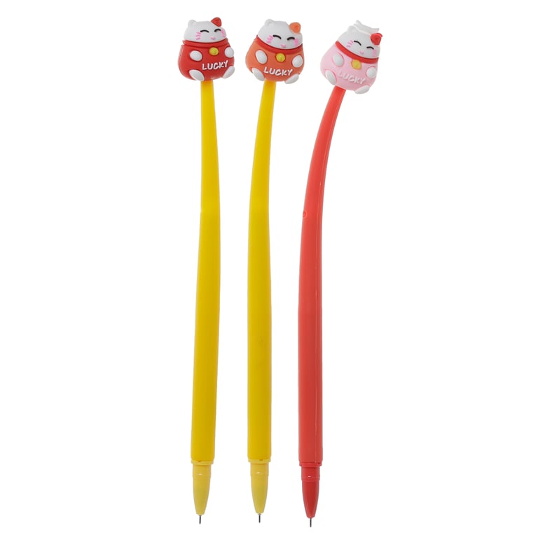 Maneki Neko Lucky Cat Fine Tip Pen - CE Marked, Durable Plastic & PVC Construction