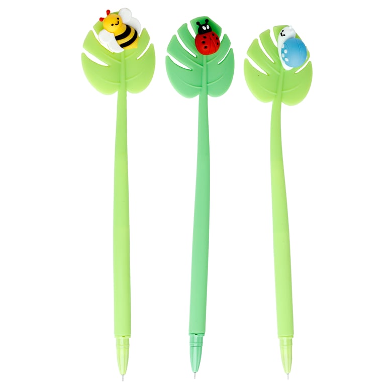Botanical Gardens Bumble Bee, Ladybird and Snail Leaf Fine Tip Pen - CE Marked & EN71 Compliant Plastic Writer