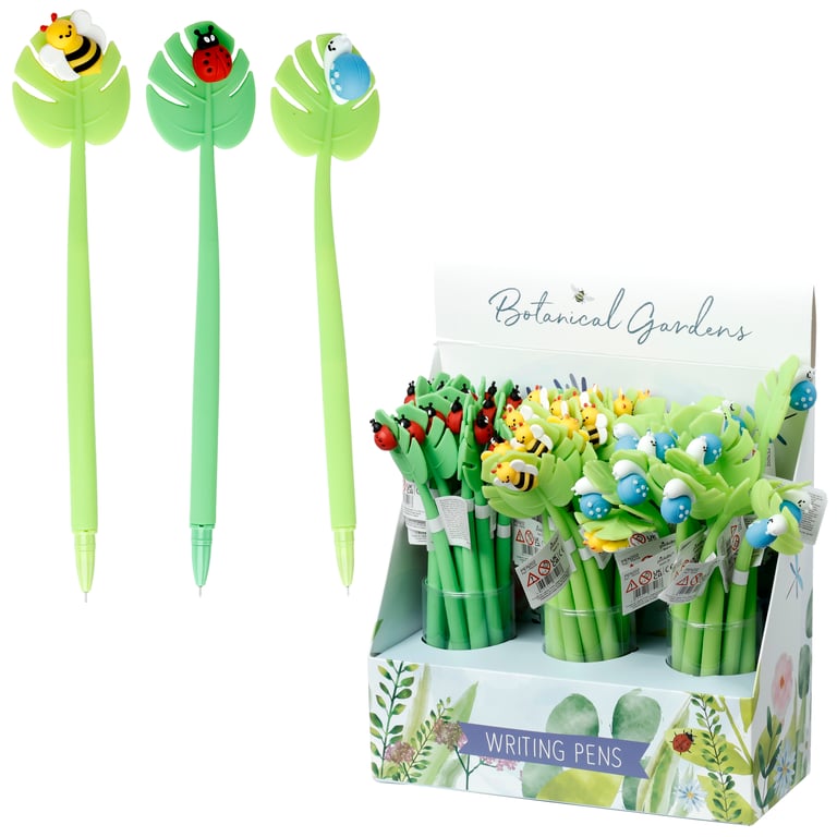 Botanical Gardens Bumble Bee, Ladybird and Snail Leaf Fine Tip Pen - CE Marked & EN71 Compliant Plastic Writer
