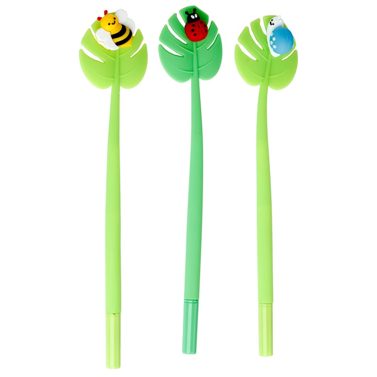 Botanical Gardens Bumble Bee, Ladybird and Snail Leaf Fine Tip Pen - CE Marked & EN71 Compliant Plastic Writer