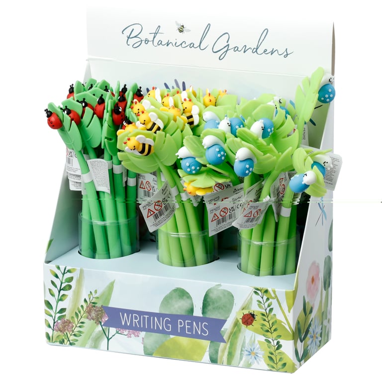 Botanical Gardens Bumble Bee, Ladybird and Snail Leaf Fine Tip Pen - CE Marked & EN71 Compliant Plastic Writer