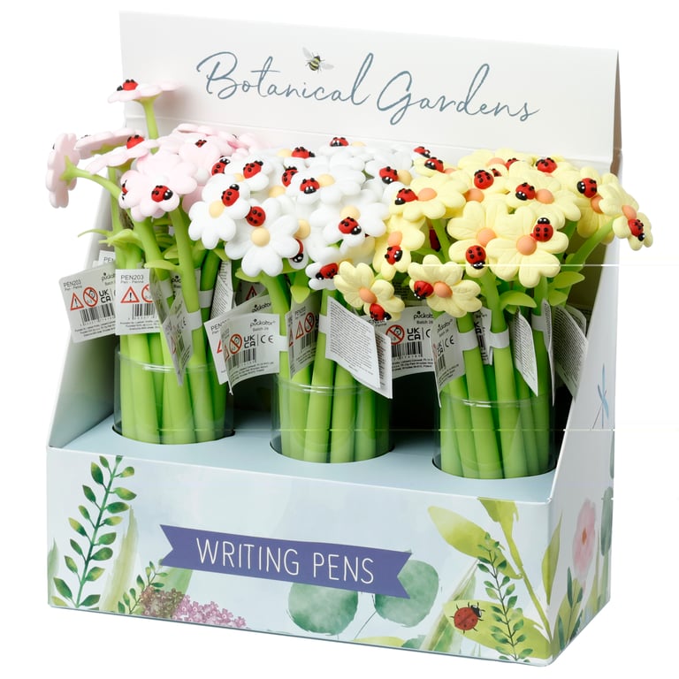 Botanical Gardens Ladybird Flower Fine Tip Pen - CE Marked, PVC Free, Black Ink