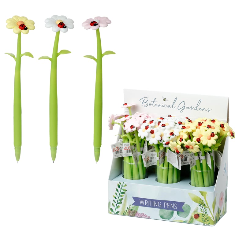 Botanical Gardens Ladybird Flower Fine Tip Pen - CE Marked, PVC Free, Black Ink