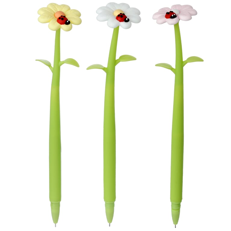 Botanical Gardens Ladybird Flower Fine Tip Pen - CE Marked, PVC Free, Black Ink